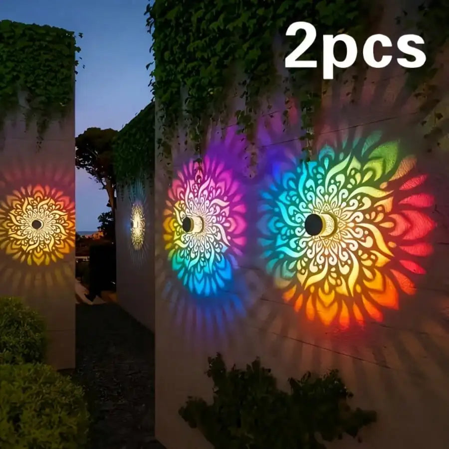 Solar Mandala Wandleuchte RGB - Nahaufnahme