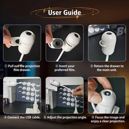 Galaxy Projektor 2-in-1 – USB Sternenhimmel Nachtlicht mit Foto-Filmen