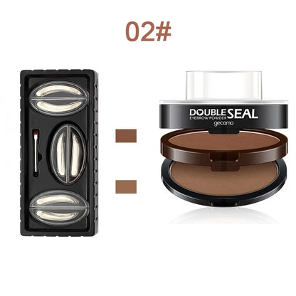 Augenbrauen Stempel Set – Double Seal Powder Kit mit Schablonen, Wasserfest & Langanhaltend